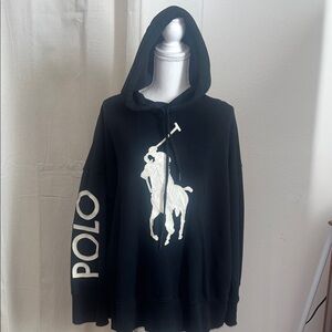Polo by Ralph Lauren Black Hoodie with White Logo
